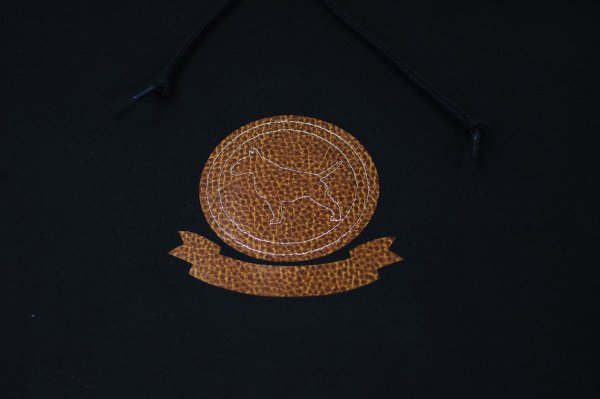 Photo4: BULL TERRIER Hoodie Parka Leather Stitching Black (4)