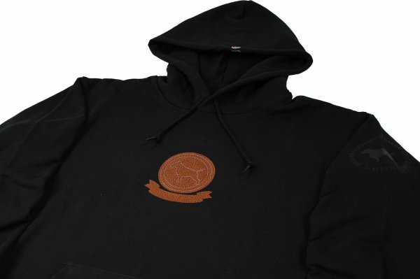 Photo3: BULL TERRIER Hoodie Parka Leather Stitching Black (3)