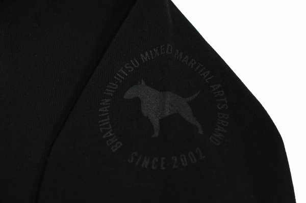 Photo5: BULL TERRIER Hoodie Parka Leather Stitching Black (5)