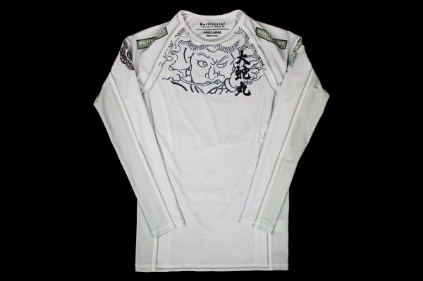 Photo4: BULL TERRIER Rashguard OROCHIMARU Long Sleeve White (4)