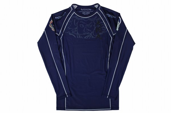 Photo4: BULL TERRIER Rashguard OROCHIMARU Long Sleeve Navy (4)