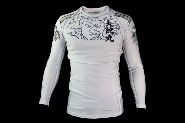 Photo1: BULL TERRIER Rashguard OROCHIMARU Long Sleeve White (1)