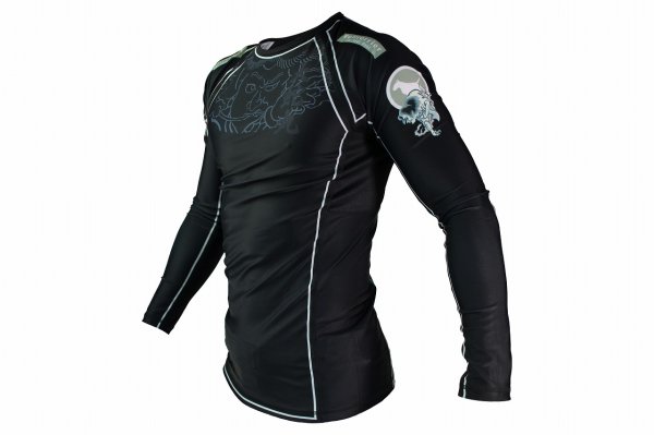 Photo2: BULL TERRIER Rashguard OROCHIMARU Long Sleeve Black (2)