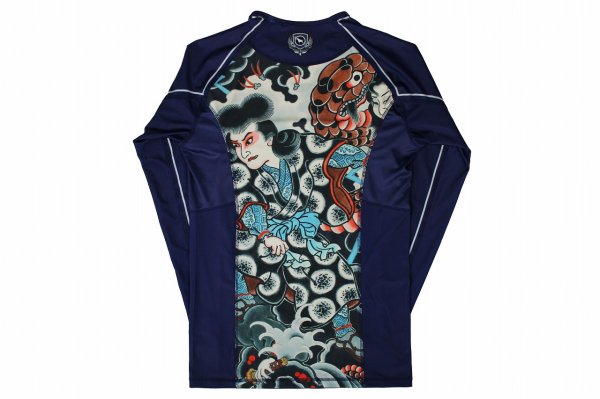 Photo5: BULL TERRIER Rashguard OROCHIMARU Long Sleeve Navy (5)