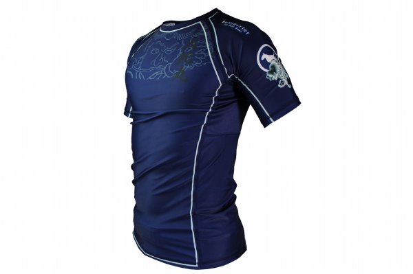 Photo2: BULL TERRIER Rashguard OROCHIMARU Short Sleeve Navy (2)