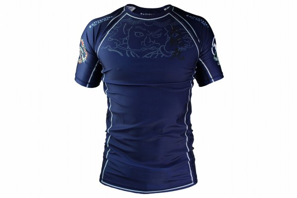 Photo1: BULL TERRIER Rashguard OROCHIMARU Short Sleeve Navy (1)