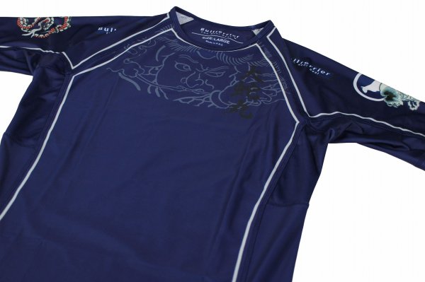 Photo6: BULL TERRIER Rashguard OROCHIMARU Short Sleeve Navy (6)