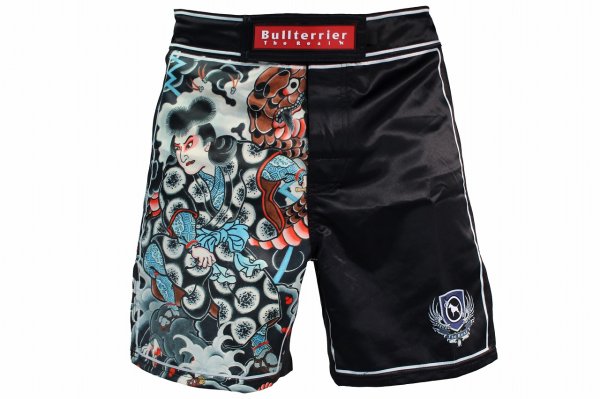 Photo1: BULL TERRIER Fight Shorts OROCHIMARU Black (1)