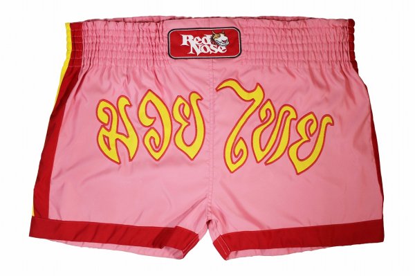 Photo1: Red Nose Muay Thai shorts Pink  SALE (1)