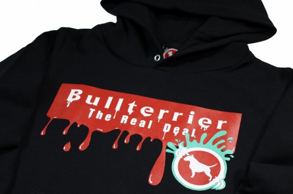 Photo3: BULL TERRIER Kids Hoodie Parka PAINT Black (3)