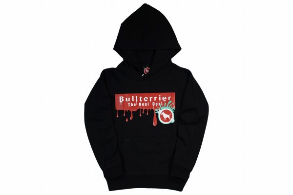 Photo1: BULL TERRIER Kids Hoodie Parka PAINT Black (1)