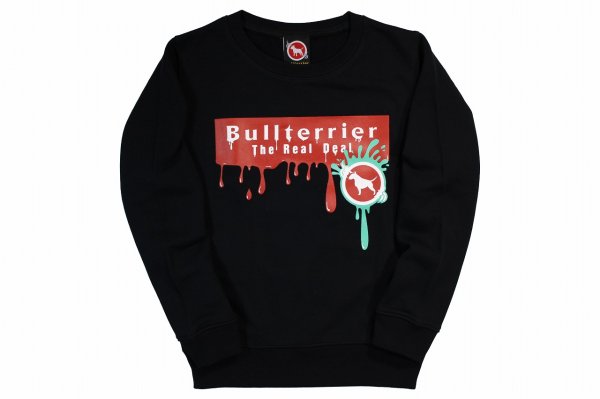 Photo1: BULL TERRIER Kids Sweatshirt PAINT Black (1)