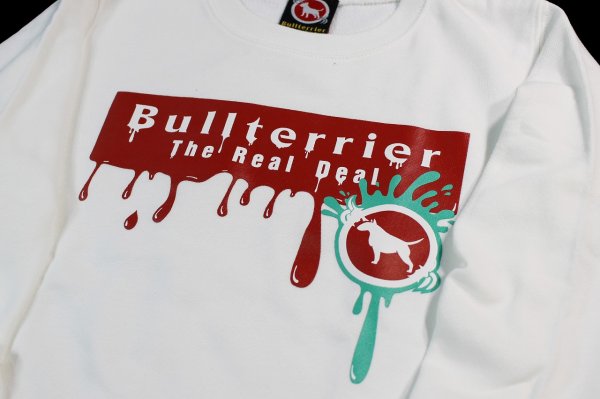Photo3: BULL TERRIER Kids Sweatshirt PAINT White (3)