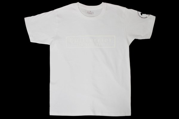 Photo1: BULL TERRIER T-Shirt Box Logo Flock White (1)