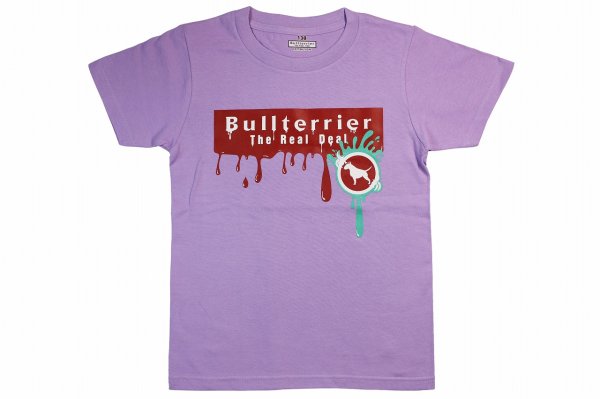 Photo1: BULL TERRIER Kids T-Shirts PAINT Purple (1)