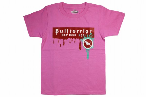 Photo1: BULL TERRIER Kids T-Shirts PAINT Pink (1)