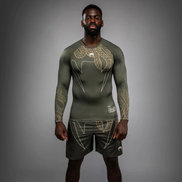 Photo1: VENUM Rashguard SERPENTI Long Sleeve Khaki/Bronze/Ivory (1)