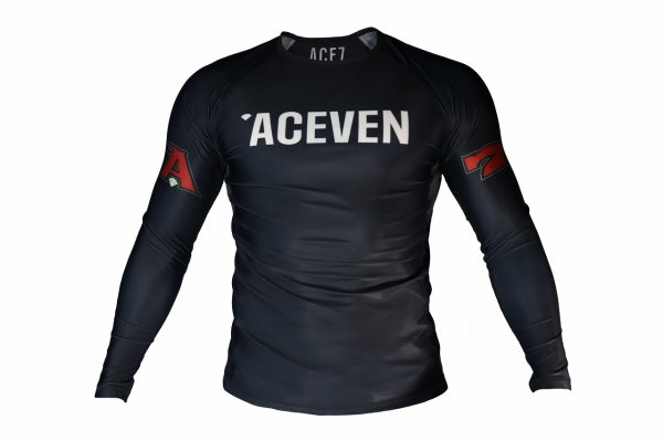 Photo1: ACE7 Rashguard 02 Long Sleeve Black (1)