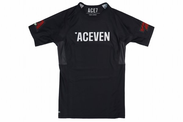 Photo4: ACE7 Rashguard 02 Short Sleeve Black (4)