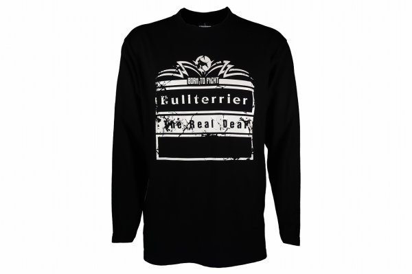 Photo4: BULL TERRIER Long Sleeve T-Shirts BORN TO FIGHT Black (4)