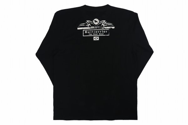 Photo2: BULL TERRIER Long Sleeve T-Shirts BORN TO FIGHT Black (2)