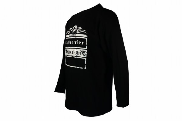 Photo5: BULL TERRIER Long Sleeve T-Shirts BORN TO FIGHT Black (5)