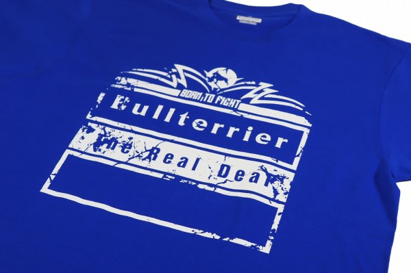 Photo3: BULL TERRIER T-Shirt BORN TO FIGHT Blue (3)
