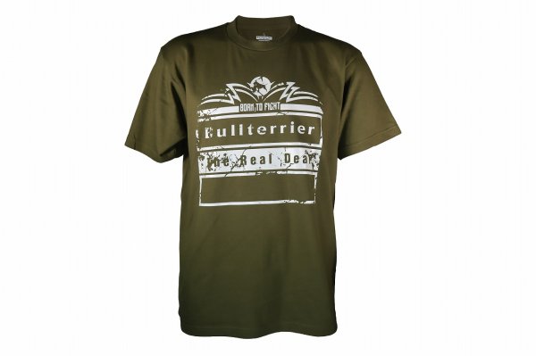 Photo4: BULL TERRIER T-Shirt BORN TO FIGHT Khaki (4)