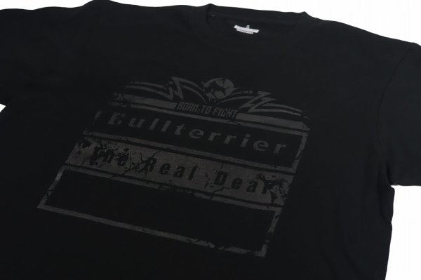 Photo3: BULL TERRIER T-Shirt BORN TO FIGHT Black/Black (3)