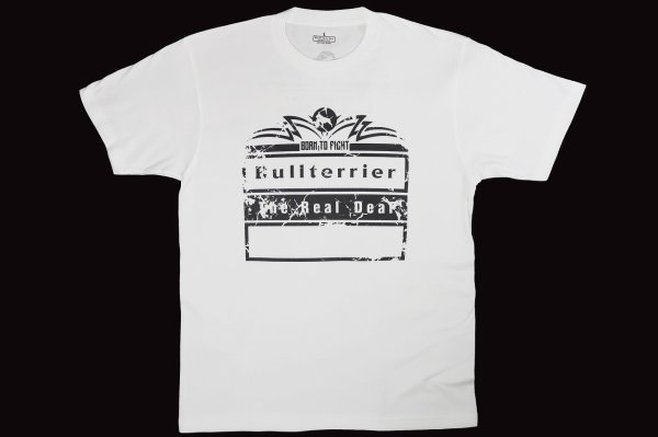 Photo1: BULL TERRIER T-Shirt BORN TO FIGHT White (1)