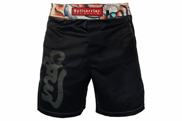 Photo1: BULL TERRIER Fight Shorts TORAH Black (1)