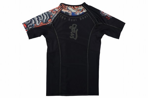 Photo5: BULL TERRIER Rash Guard TORAH Short Sleeve Black (5)
