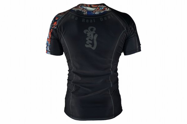 Photo3: BULL TERRIER Rash Guard TORAH Short Sleeve Black (3)
