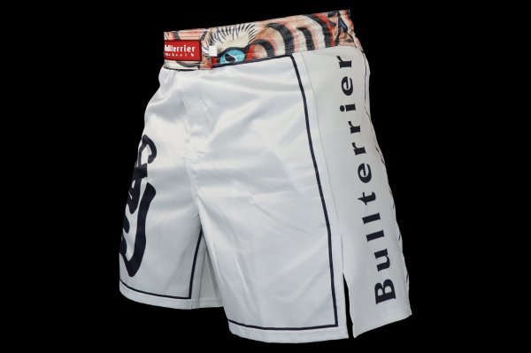 Photo2: BULL TERRIER Fight Shorts TORAH White (2)