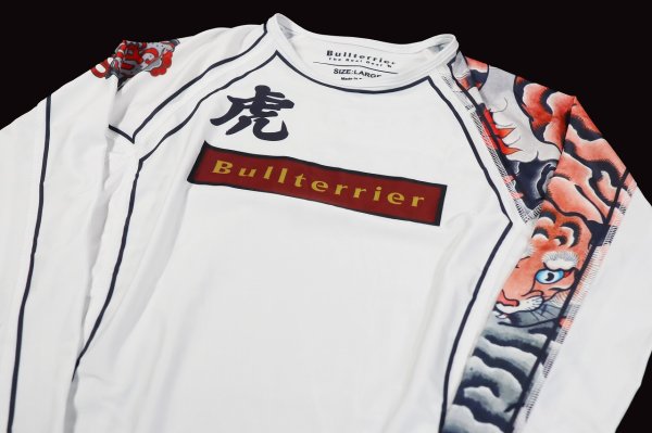 Photo6: BULL TERRIER Rash Guard TORAH Long Sleeve White (6)