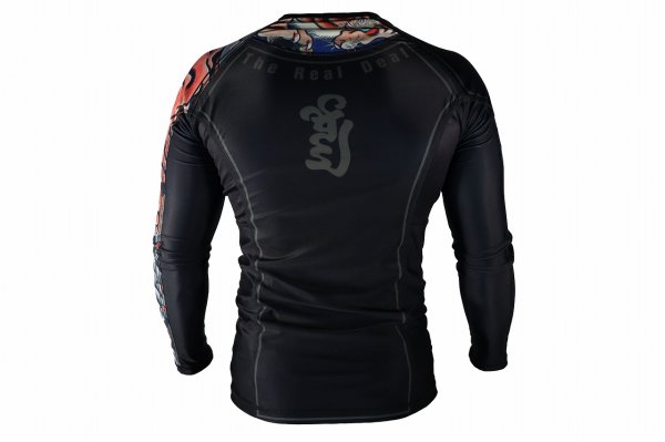 Photo3: BULL TERRIER Rash Guard TORAH Long Sleeve Black (3)