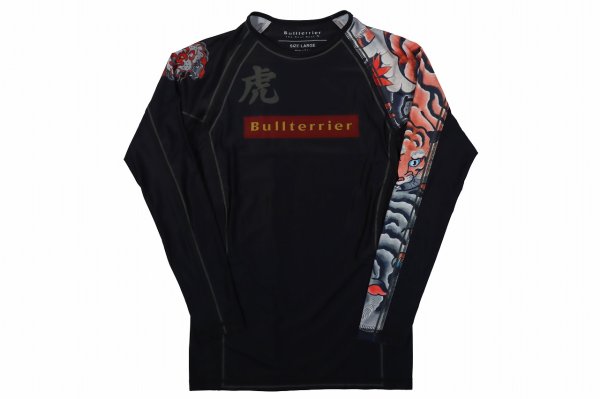 Photo4: BULL TERRIER Rash Guard TORAH Long Sleeve Black (4)