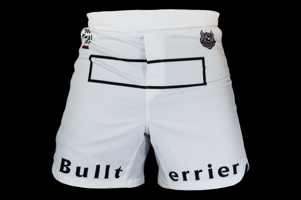 Photo1: BULL TERRIER Fight Shorts FIGHT&SPORTS White (1)