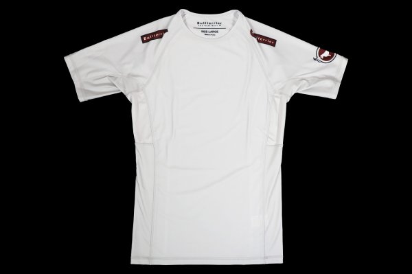 Photo4: BULL TERRIER Rash Guard TRADITIONAL Short Sleeve Off White (4)