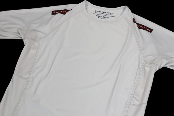 Photo6: BULL TERRIER Rash Guard TRADITIONAL Short Sleeve Off White (6)