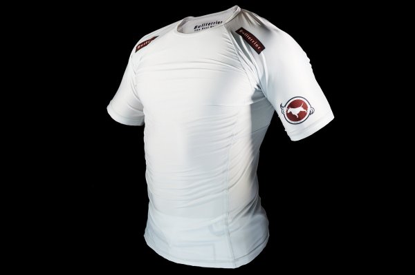 Photo2: BULL TERRIER Rash Guard TRADITIONAL Short Sleeve Off White (2)