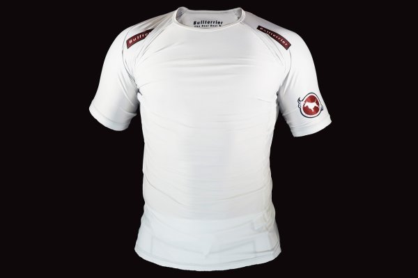 Photo1: BULL TERRIER Rash Guard TRADITIONAL Short Sleeve Off White (1)