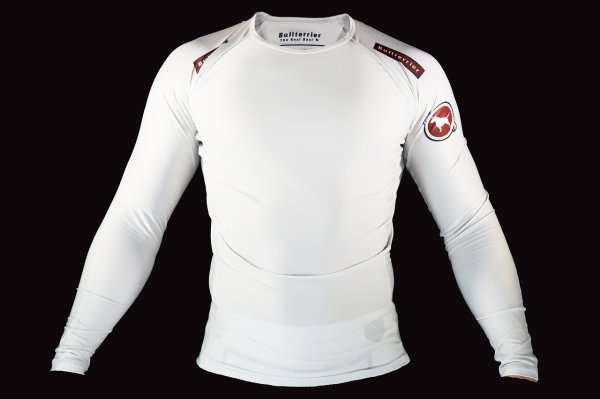 Photo1: BULL TERRIER Rash Guard TRADITIONAL Long Sleeve Off White (1)