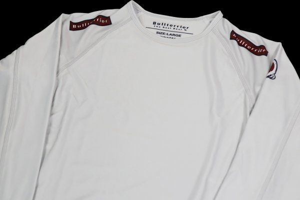 Photo6: BULL TERRIER Rash Guard TRADITIONAL Long Sleeve Off White (6)