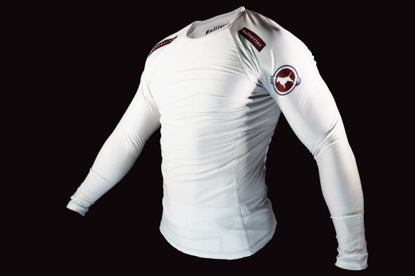Photo2: BULL TERRIER Rash Guard TRADITIONAL Long Sleeve Off White (2)