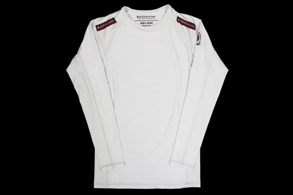 Photo4: BULL TERRIER Rash Guard TRADITIONAL Long Sleeve Off White (4)