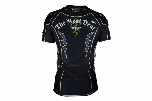 Photo3: BULL TERRIER Rash Guard LIGHTNING Short Sleeve Black (3)
