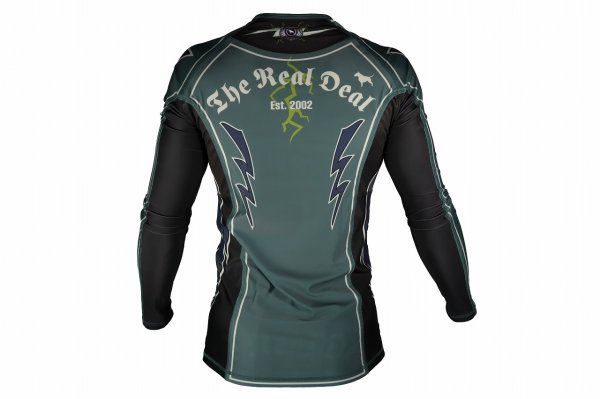 Photo3: BULL TERRIER Rash Guard LIGHTNING Long Sleeve Steel Green (3)
