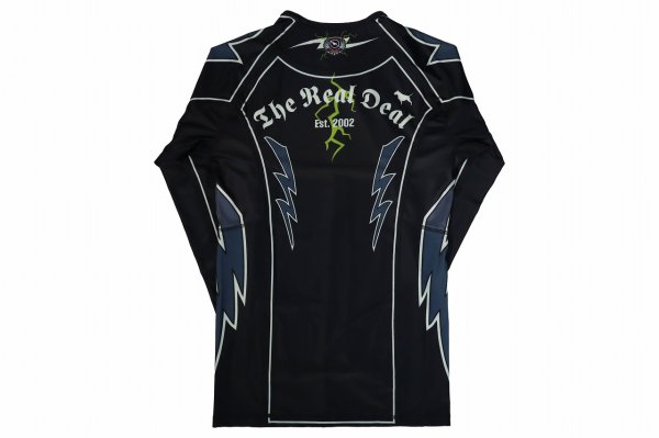 Photo5: BULL TERRIER Rash Guard LIGHTNING Long Sleeve Black (5)