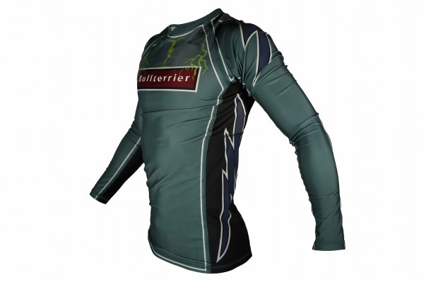 Photo2: BULL TERRIER Rash Guard LIGHTNING Long Sleeve Steel Green (2)